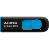 Флэшка ADATA UV128 USB3.2 256GB Black/Blue (AUV128-256G-RBE)