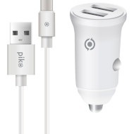 Автомобильное зарядное устройство PIKO CC-312 2xUSB-A 3.1A White w/Type-C cable (1283126538803)