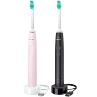 Набор электрических зубных щёток PHILIPS Sonicare 3100 series Pink/Black (HX3675/15)