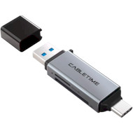 Кардридер CABLETIME USB3.0 A + USB-C, SD/TF (CB46G)