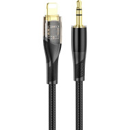 Кабель HOCO UPA25 Transparent Discovery Edition Lightning - AUX 1м Black