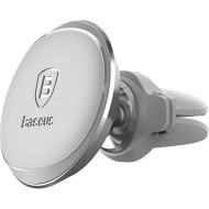 Автодержатель для смартфона BASEUS Magnetic Air Vent Car Mount Holder with Cable Clip Silver (C40141201S13-00/SUGX020012)