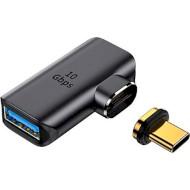 Адаптер POWERPLANT Magnetic USB Type-C - USB3.1 Type-A Black (CA914319)