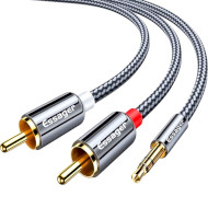 Кабель ESSAGER Monster 3.5mm to 2 RCA Aux Audio Splitter Cable mini-jack 3.5 мм - 2RCA 1м Gray (EYPZJ-MY0H)