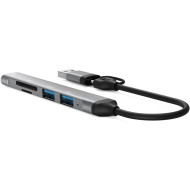 Порт-репликатор DYNAMODE 5-in-1 USB-C/A to 1xUSB3.0, 2xUSB2.0, TF/SD Gray