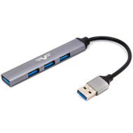 USB-хаб FRIME 4-in-1 USB-A to 1xUSB3.0, 3xUSB2.0 Silver (FH-20050)