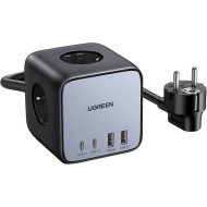 Мережевий фільтр UGREEN CD268 DigiNest Cube 65W Black, 3 розетки, 2xUSB-C, 2xUSB, 1.8м (60113)