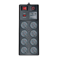 Сетевой фильтр REAL-EL RS-8F USB Charge Black, 8 розеток, 2xUSB, 3м (EL122300004)