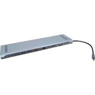 Док-станция для ноутбука DYNAMODE 11-in-1 USB-C to HDMI, VGA, 3xUSB2.0, 1xUSB3.0, LAN, AUX, TF/SD, PD