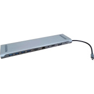 Порт-репликатор DYNAMODE 11-in-1 USB-C to HDMI, VGA, 3xUSB2.0, 1xUSB3.0, LAN, AUX, TF/SD, PD