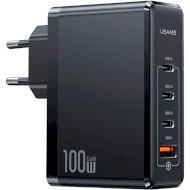 Зарядное устройство USAMS US-CC163 T50 100W 4 Ports GaN Fast Charger Black (CC163TC01)