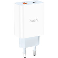 Зарядное устройство HOCO C97A 1xUSB-A, 1xUSB-C, PD20W, QC3.0 White (6931474766076)
