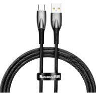 Кабель BASEUS Glimmer Series Fast Charging Data Cable USB to Type-C 100W 1м Black (CADH000401)