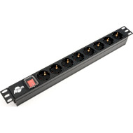 Блок розеток ATCOM 19" PDU-8W-CN-WS, 1U, 8xSchuko, 16А, с выключателем, без кабеля