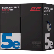 Кабель сетевой 2E UTP Cat.5e LSZH 4x2x0.51 CU Blue 305м