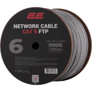 Кабель сетевой для наружной прокладки 2E FTP Cat.6 LSZH 4x2x0.57 CU Gray 305м