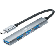 USB-хаб ESSAGER 4-in-1 USB-C to 4xUSB-A OTG Charging Hub Gray (EHBC04-FY0G-P)