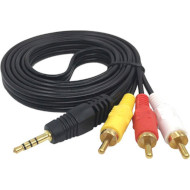 Кабель mini-jack 3.5 мм - 3RCA 1.5м Black (S0368)