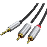 Кабель CABLETIME mini-jack 3.5 мм - 2RCA 1.8м Black (CF13K)