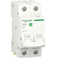 Выключатель автоматический SCHNEIDER ELECTRIC RESI9 2p, 63А, B, 6кА (R9F02263)