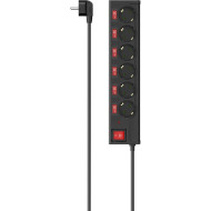 Сетевой фильтр HAMA 6-Way Power Strip Black, 6 розеток, 1.4м (00223158)