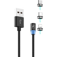 Кабель SKYDOLPHIN S59 USB-A to Micro-USB/Type-C/Lightning 2.4A 1м Black