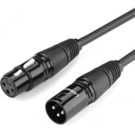 Кабель микрофонный UGREEN AV130 Cannon Male to Female XLR 3м Black (20711)