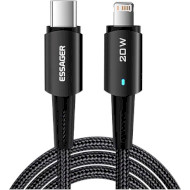 Кабель ESSAGER Sunset 20W Charging Cable Type-C to Lightning 0.5м Black (EXCTL-CGB01)