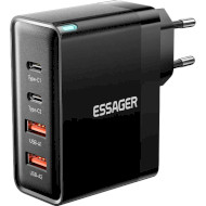 Зарядное устройство ESSAGER Grace 100W 2xUSB-A, 2xUSB-C, PD3.0, QC3.0 GaN Travel Charger Black (ECT2CA-QYB01-Z)