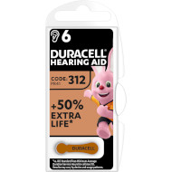 Батарейка для слуховых аппаратов DURACELL Hearing Aid 312 6шт/уп (5017067/5011449/5007516)