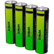 Аккумулятор VERICO AA 1700mAh FlatTop, USB-C зарядка 4шт/уп