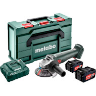 Аккумуляторная угловая шлифовальная машина METABO W 18 7-125 + 2 АКБ 4Ah, ЗУ, кейс (602371510)