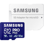 Карта памяти SAMSUNG microSDXC Pro Plus 512GB UHS-I U3 V30 A2 Class 10 + SD-adapter (MB-MD512SA/EU)