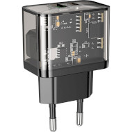 Зарядное устройство HOCO N34 Dazzling 1xUSB-A, 1xUSB-C, PD20W, QC3.0 Black (6931474799166)