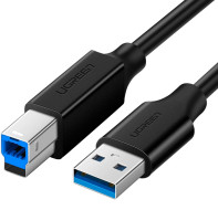 Кабель UGREEN US210 USB 3.0 AM to BM Print Cable 1м Black (30753)