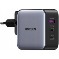 Зарядное устройство UGREEN CD296 Nexode GaN 65W 1xUSB-A, 2xUSB-C, PD3.0, QC4.0 Wall Charger Gray (90409)