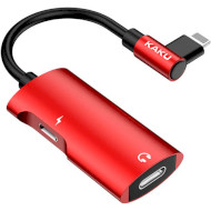 Адаптер iKAKU MAIQI 4-in-1 Audio Converter Lightning Red (KSC-377-L-R)