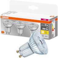 Лампочка LED OSRAM LED Base PAR16 GU10 4.3W 2700K 220V (3 шт. в комплекте) (4058075818392)