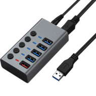 USB-хаб DYNAMODE 5-in-1 USB-A to 4xUSB3.0 Data, 1xUSB3.0 2.4A Charging