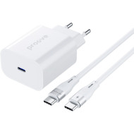 Зарядное устройство PROOVE Rapid 30W 1xUSB-C, 2xUSB-A, PD3.0, QC3.0 White w/Type-C to Type-C cable