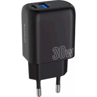 Зарядное устройство PROOVE Silicone Power Plus 30W 1xUSB-A, 1xUSB-C, PD3.0, QC3.0 Black