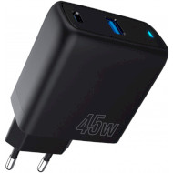 Зарядное устройство PROOVE Silicone Power Plus 45W 1xUSB-A, 1xUSB-C, PD3.0, QC3.0 Black