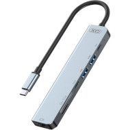 Порт-репликатор XO HUB008 7-in-1 USB-C to HDMI, 2xUSB-A, USB-C, PD100W, SD/TF (XO-HUB008SL)