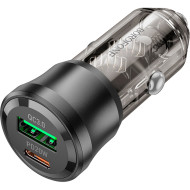 Автомобильное зарядное устройство BOROFONE BZ25 Journey 1xUSB-A, 1xUSB-C, PD38W, QC3.0 Black