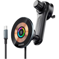 Автодержатель с беспроводной зарядкой ESSAGER Arpege 15W Wireless Car Charger with Phone Holder Rotate Version Black