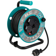 Удлинитель на катушке KONNER&SOHNEN KS CR-15M Black, 4 розетки, 15м