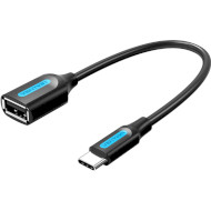 Кабель OTG VENTION USB2.0 Micro-USB Male to USB-A Female 0.15м Black (CCUBB)