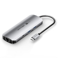 Порт-репликатор VENTION 9-in-1 USB-C to HDMI/USB-C3.2Gen1/USB3.0x2/RJ-45/SD/TF/TRRS 3.5mm/PD (TQMHB)