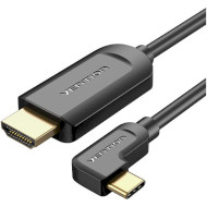 Кабель VENTION Right Angle Cable 90 Degree USB-C - HDMI v2.0 1.5м Black (CGVBG)