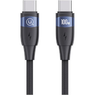 Кабель USAMS US-SJ632 U85 Aluminum Alloy Type-C To Type-C PD100W Fast Charging & Data Cable 1.2м Black (SJ632USB01)